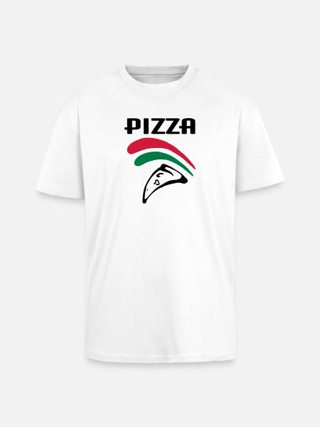 Pizza (3c) - Unisex Oversized Heavyweight T-shirt - white