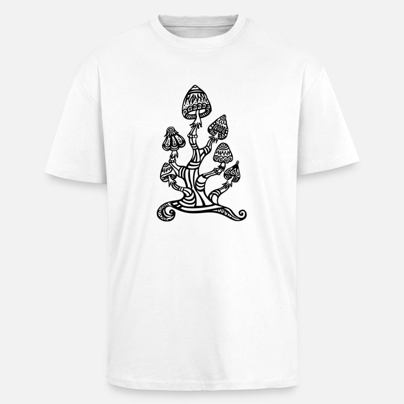 Magic mushrooms, wonderland, psychedelic, lsd - T-shirt unisexe oversize épais - blanc