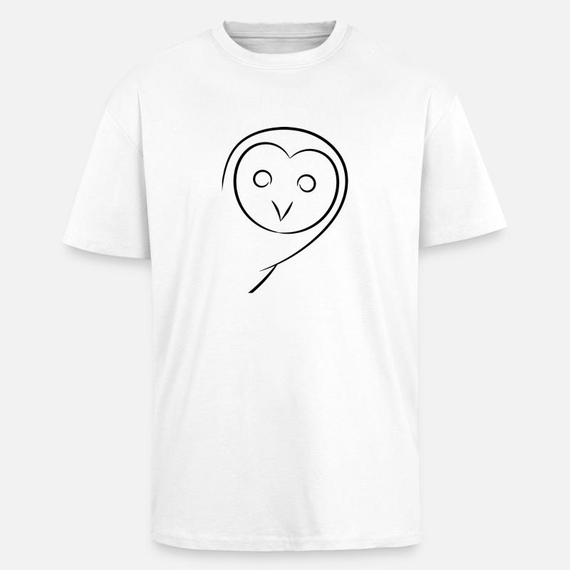 Eule - Oversized Heavyweight Unisex T-Shirt - Weiß
