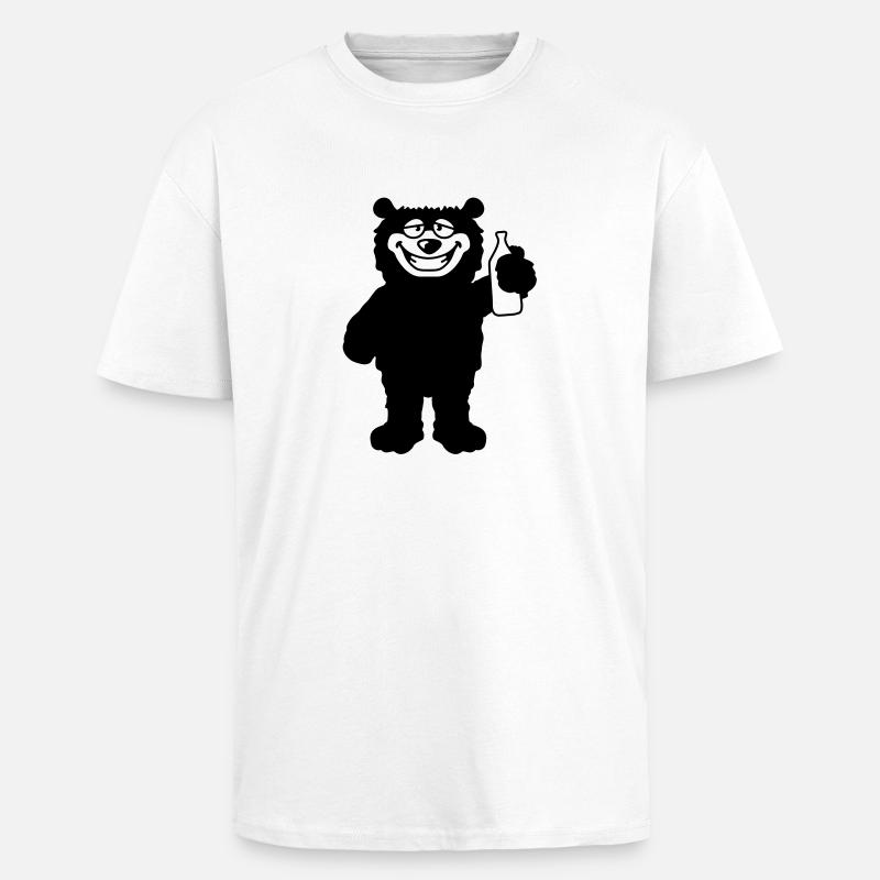 drunk_bear - Oversized Heavyweight Unisex T-Shirt - Weiß