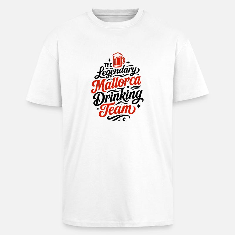 Mallorca Drinking Team - T-shirt unisexe oversize épais - blanc