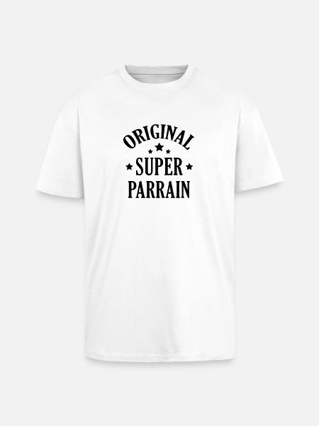 Parrain / Marraine / Filleule / Filleul - T-shirt unisexe oversize épais - blanc