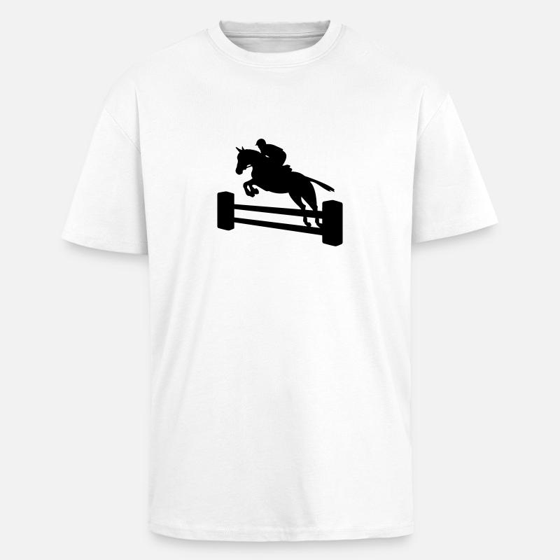 Springreiter einfarbig - Oversized Heavyweight Unisex T-Shirt - Weiß