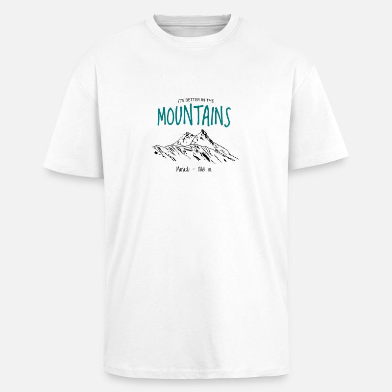 MANASLU - T-shirt unisexe oversize épais - blanc