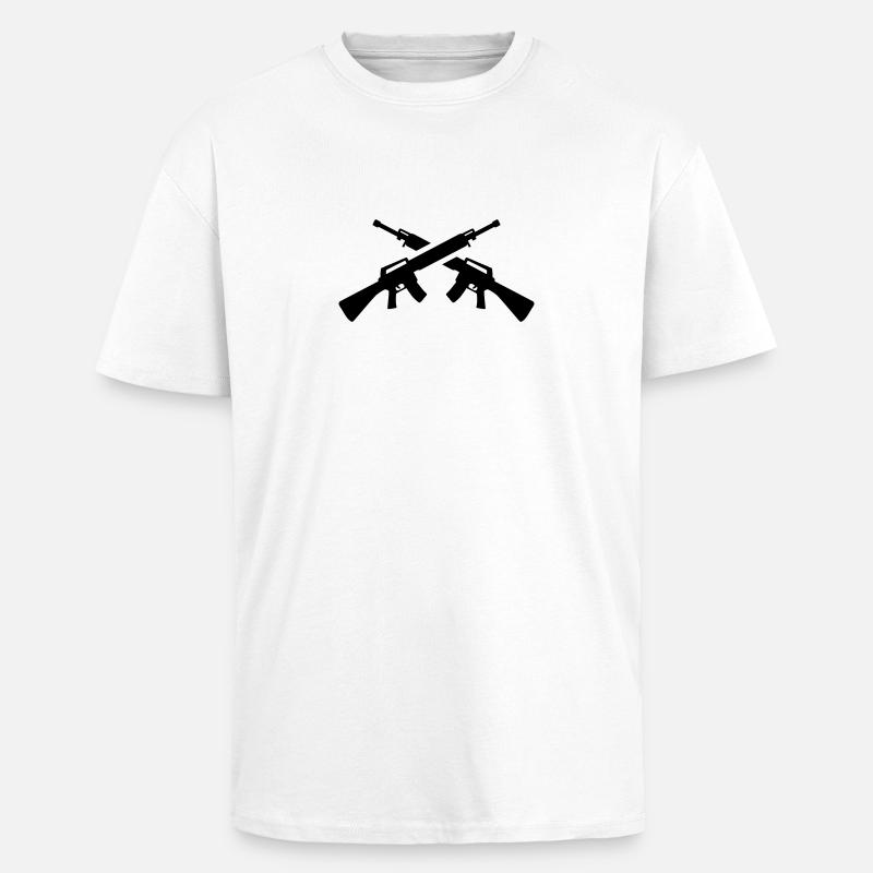 Gewehr - Oversized Heavyweight Unisex T-Shirt - Weiß