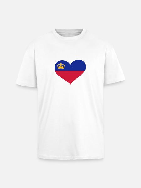 Liechtenstein Herz; Heart Liechtenstein - Unisex Oversized Heavyweight T-shirt - white