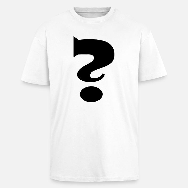 Point d'interrogation - T-shirt unisexe oversize épais - blanc