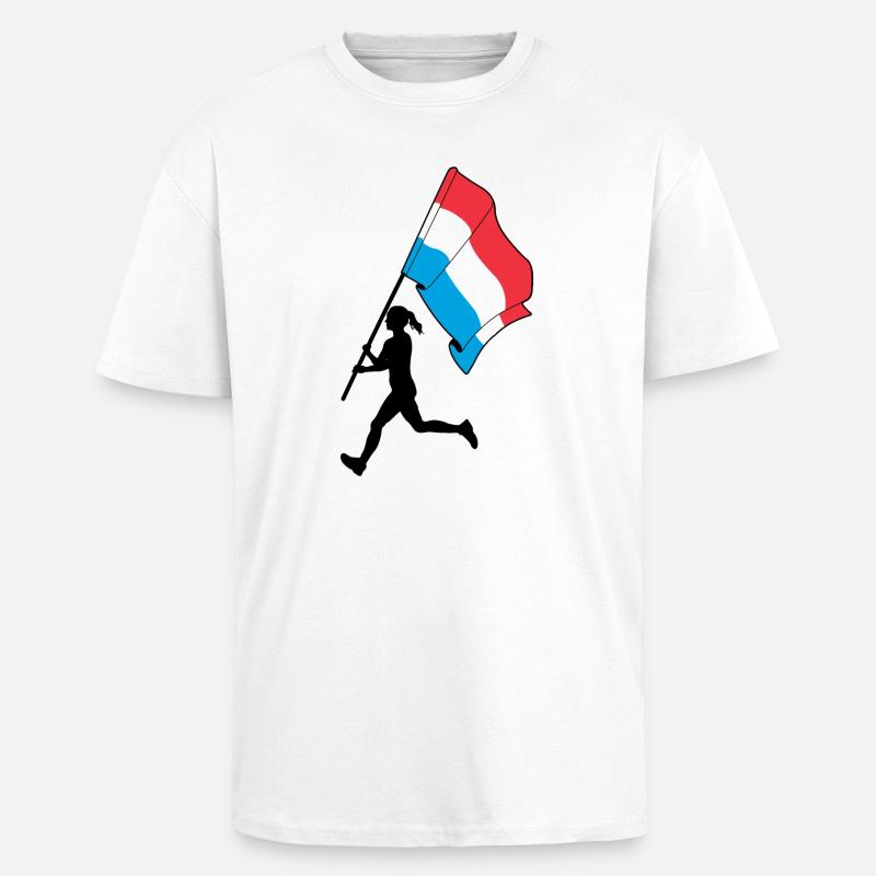 Flagge Luxemburgerin läuft - Oversized Heavyweight Unisex T-Shirt - Weiß