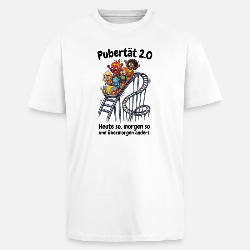 Pubertät 2.0 - Menopause & Achterbahn der Gefühle - Oversized Heavyweight Unisex T-Shirt - Weiß