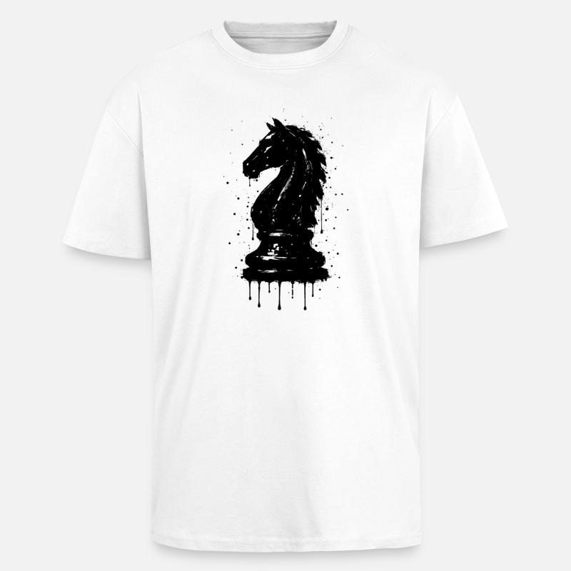Ritterschach-Stil Schwarzes Graffiti Künstlerisch - Oversized Heavyweight Unisex T-Shirt - Weiß