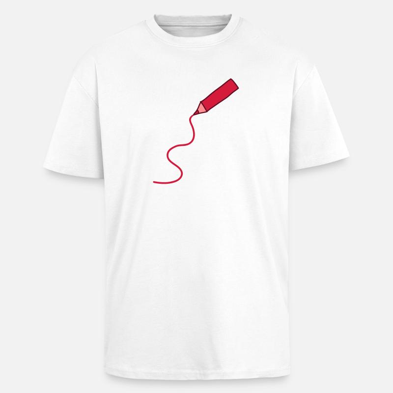 easy_drawing_3c - Oversized Heavyweight Unisex T-Shirt - Weiß