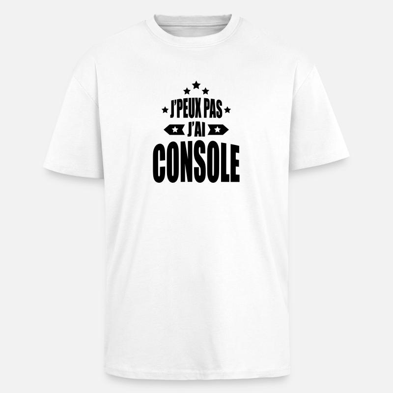 j'peux pas j'ai console - T-shirt unisexe oversize épais - blanc