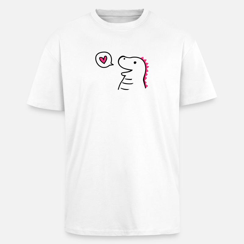 Cute Dino - Oversized Heavyweight Unisex T-Shirt - Weiß