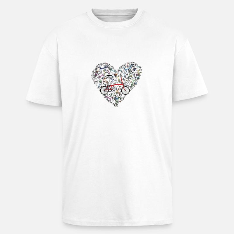 Ich liebe Brompton Bikes - Oversized Heavyweight Unisex T-Shirt - Weiß
