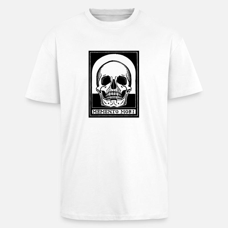 Memento Mori (schwarze Version) - Oversized Heavyweight Unisex T-Shirt - Weiß