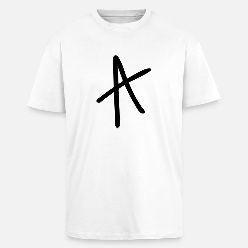 Buchstabe A - Oversized Heavyweight Unisex T-Shirt - Weiß