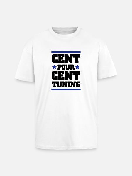 CENT POUR CENT TUNING - T-shirt unisexe oversize épais - blanc