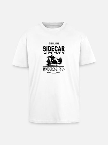 Sidecar Moto Cross - Oversized Heavyweight Unisex T-Shirt - Weiß
