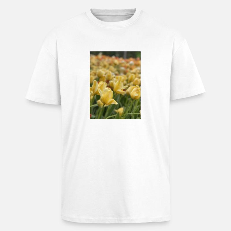 Tulpenmeer gelb - Oversized Heavyweight Unisex T-Shirt - Weiß