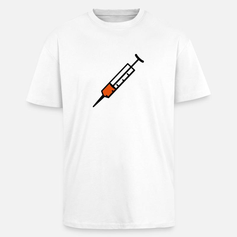 Spritze 2farb - Oversized Heavyweight Unisex T-Shirt - Weiß