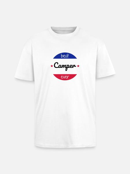 Camping / Camper / Campeur / Camp / Scout - Unisex Oversized Heavyweight T-shirt - white