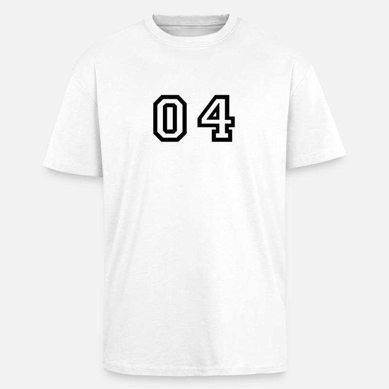 number - 04 - zero four - Unisex Oversized Heavyweight T-shirt - white