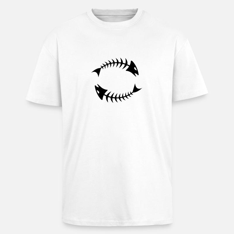 Double Fishbone Fishbone - Unisex Oversized Heavyweight T-shirt - white