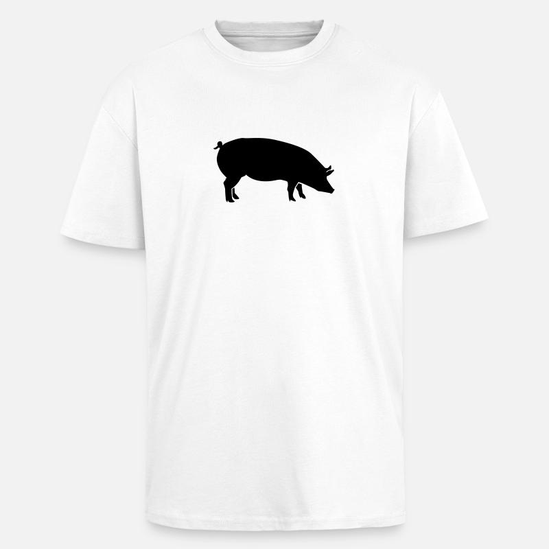 Schwein - Oversized Heavyweight Unisex T-Shirt - Weiß