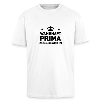 Zollbeamter Zollbeamterin Zoll Polizei Polizist - Oversized Heavyweight Unisex T-Shirt - Weiß - Vorne - Alina (178cm) & Michal (187cm)