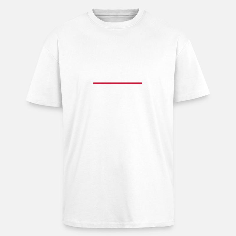 Linie - Oversized Heavyweight Unisex T-Shirt - Weiß