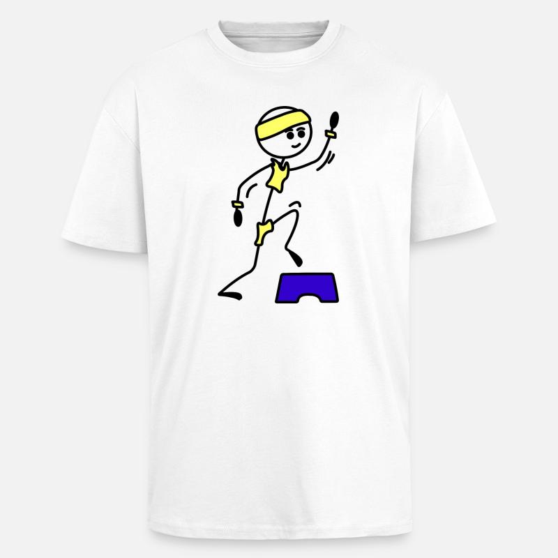 Schritte oder Aerobic Mädchen Trainingsübung - Oversized Heavyweight Unisex T-Shirt - Weiß