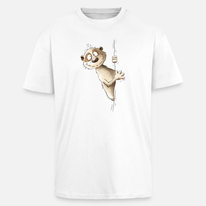Drolliges Erdmännchen I Wildtier Tiere - Oversized Heavyweight Unisex T-Shirt - Weiß