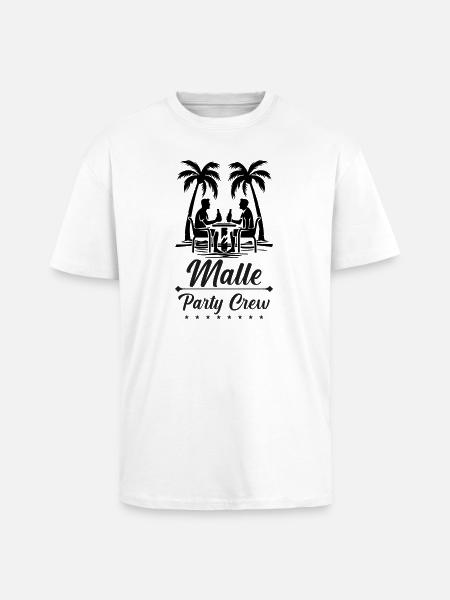 Malle Party Crew Design - Unisex Oversized Heavyweight T-shirt - white