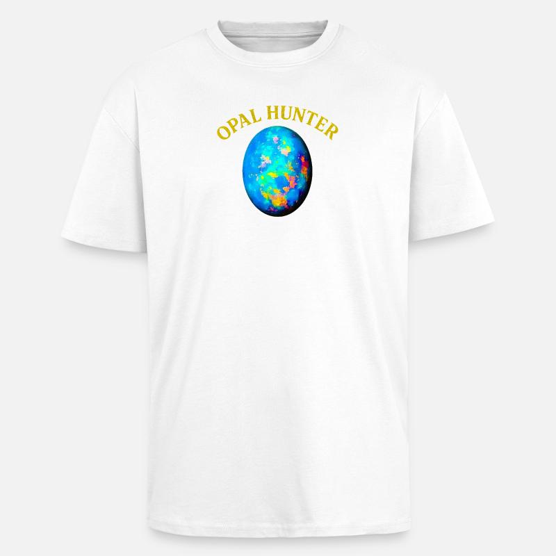 Opal Hunter: Bunter Eierdruck - Oversized Heavyweight Unisex T-Shirt - Weiß