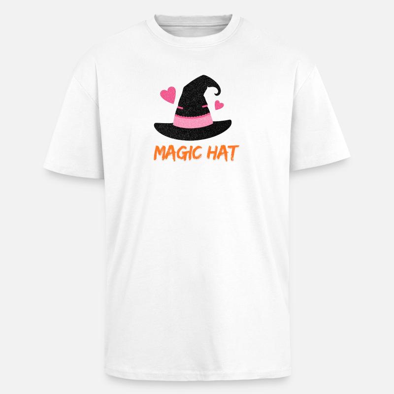 Magic hat - Pink Glitter Magic Hat - Unisex Oversized Heavyweight T-shirt - white