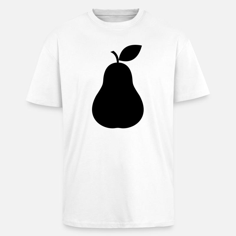Birne silhouette Obst minimal - Oversized Heavyweight Unisex T-Shirt - Weiß