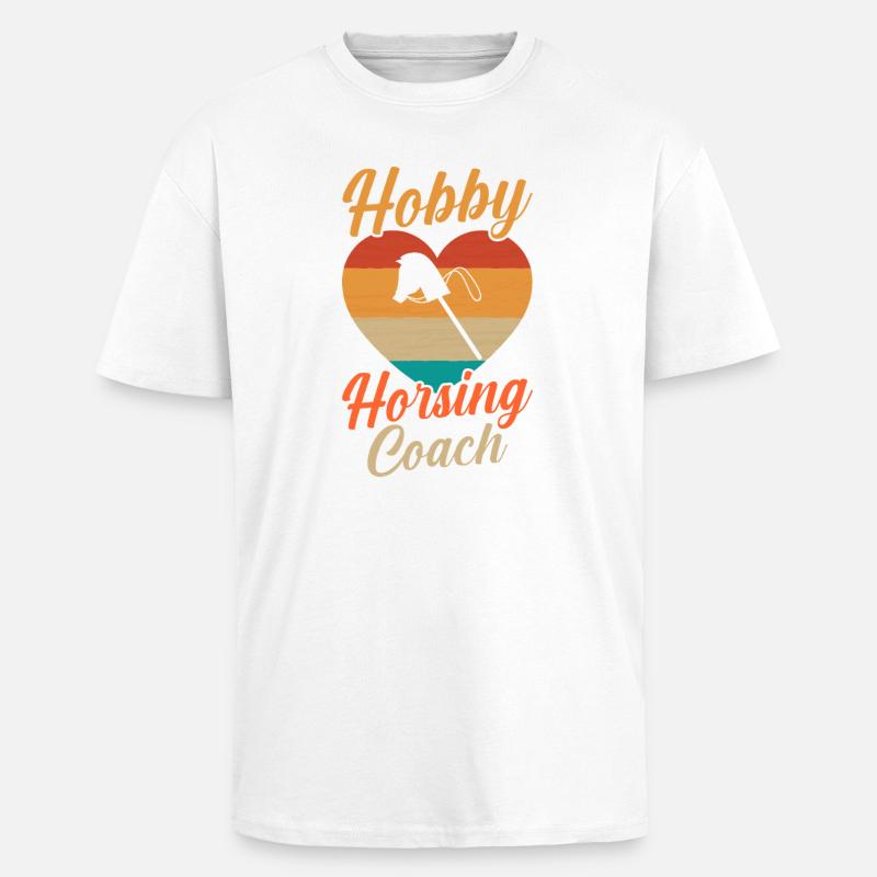 Steckenpferd Cheval de Hobby Cavalier - T-shirt unisexe oversize épais - blanc