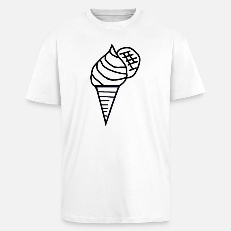 Eis  Eiscreme 60er Retro Eiswaffel Kinder - Unisex Oversized Heavyweight T-shirt - white