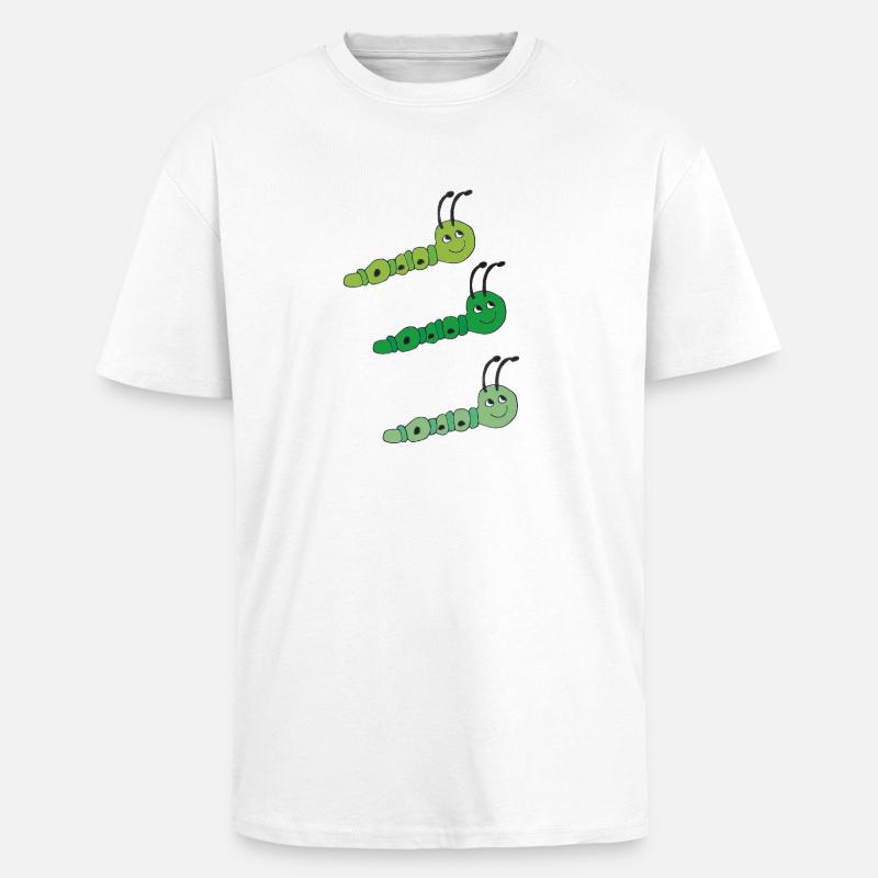 Raupen drillinge - Oversized Heavyweight Unisex T-Shirt - Weiß