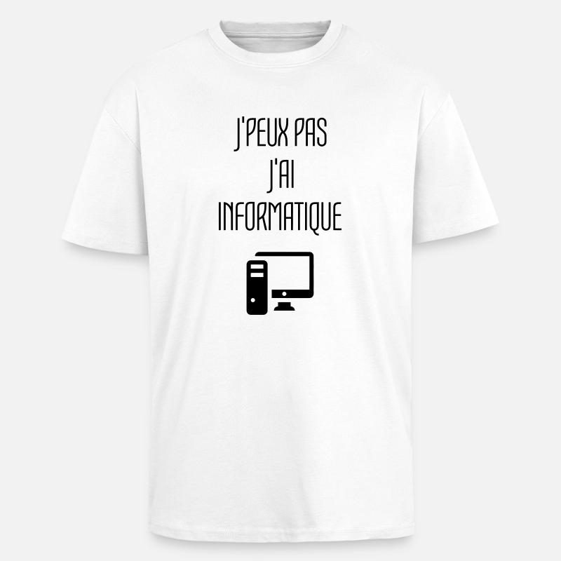 Computer / Informatiker / Aussenseiter / Ingenieur - Oversized Heavyweight Unisex T-Shirt - Weiß