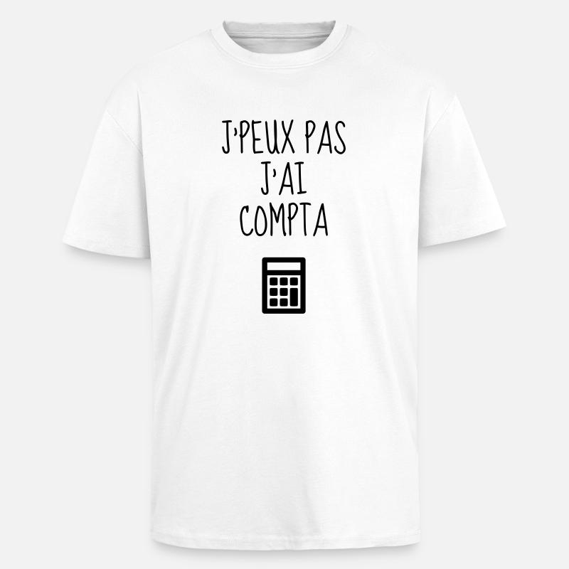 comptable / comptabilité / compter / chiffre - T-shirt unisexe oversize épais - blanc