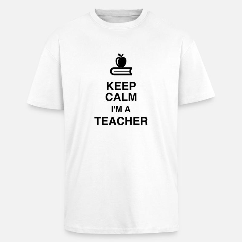 Ecole / Prof / Instit / Professeur / Maîtresse - T-shirt unisexe oversize épais - blanc