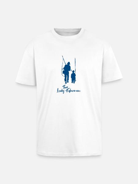 Father and son fishing - Unisex Oversized Heavyweight T-shirt - white