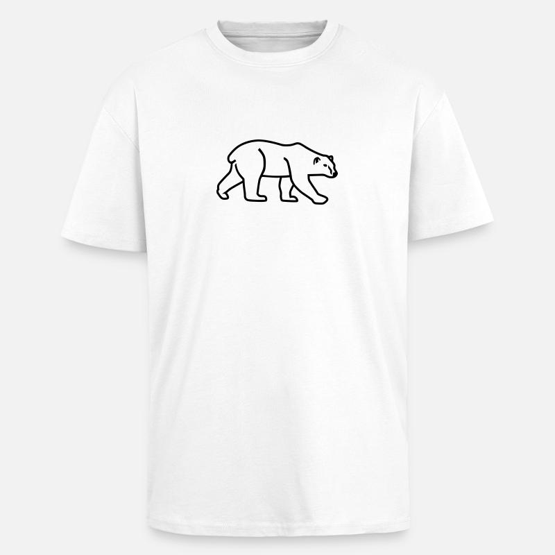 Eisbär - Oversized Heavyweight Unisex T-Shirt - Weiß