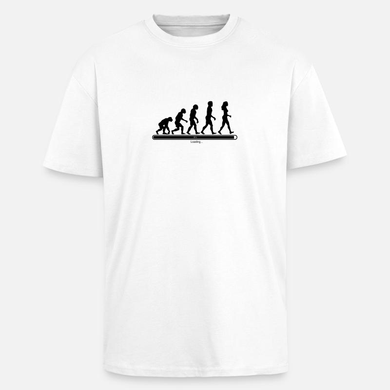 Evolution de l'humanité - T-shirt unisexe oversize épais - blanc