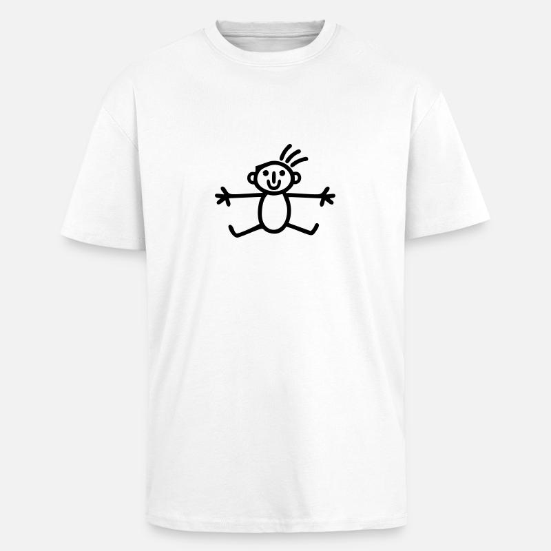 Strichmännchen Junge - Oversized Heavyweight Unisex T-Shirt - Weiß