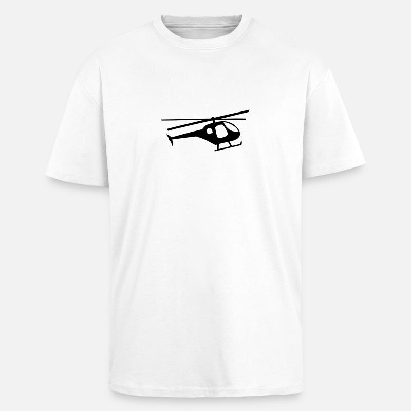 helicopter 3 - Unisex Oversized Heavyweight T-shirt - white