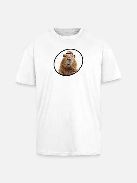 Cabybara - Oversized Heavyweight Unisex T-Shirt - Weiß
