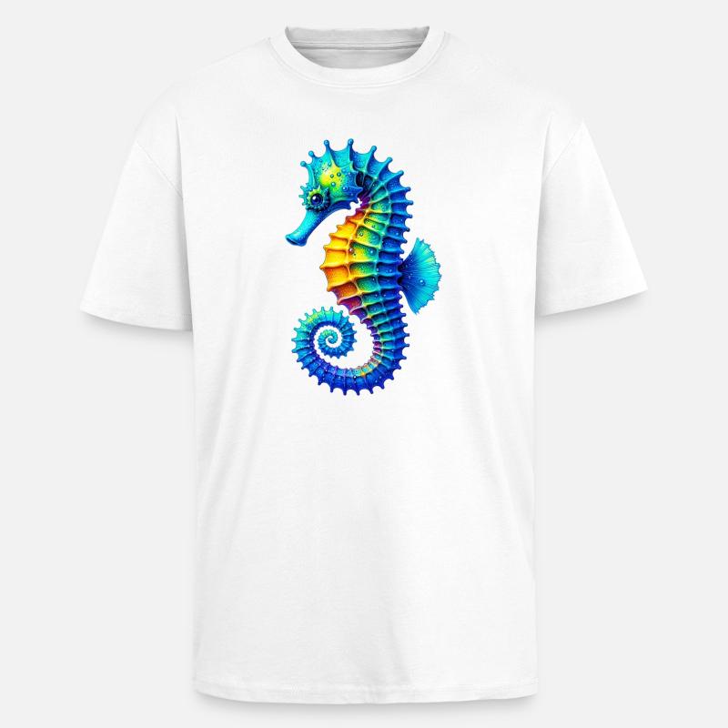 Seepferdchen - Oversized Heavyweight Unisex T-Shirt - Weiß
