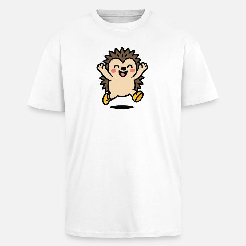 Fröhlicher Igel im Spiel - Oversized Heavyweight Unisex T-Shirt - Weiß